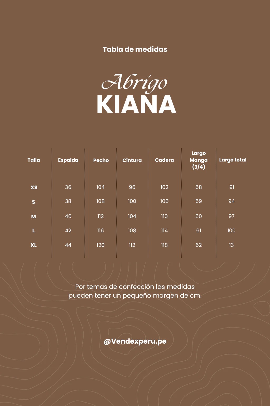 Guía de tallas de BLUSA MIRANDA